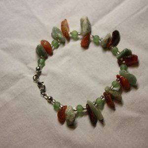 Silver Stone Chain Bracelet